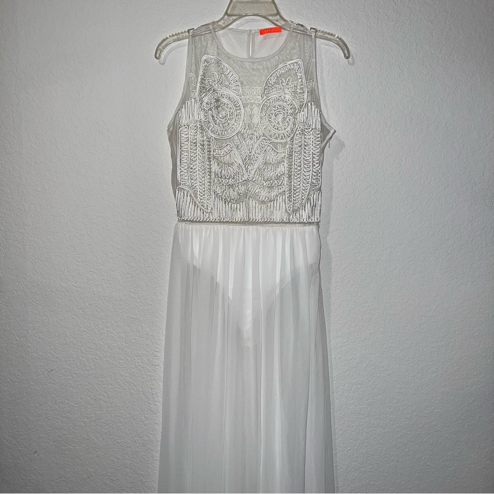 Banjul embroidered sleeveless bodysuit dress